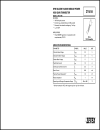 ZTX618 Datasheet