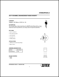 ZXM64P035GTC Datasheet