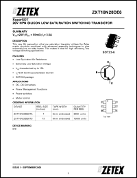 ZXT10N20DE6TC Datasheet