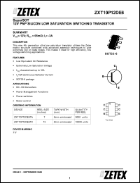 ZXT10P12DE6TC Datasheet