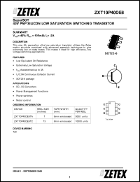 ZXT10P40DE6TC Datasheet