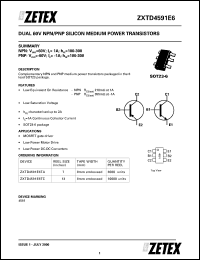 ZXTD4591E6TC Datasheet