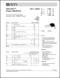 IXFJ13N50 Datasheet