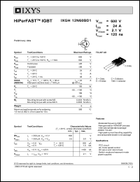 IXGH12N60B Datasheet