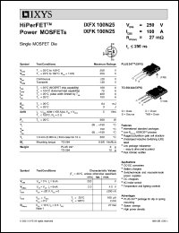 IXFX100N25 Datasheet