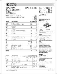 IXFN21N100Q Datasheet