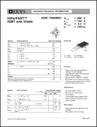 IXGB75N60BD1 Datasheet