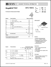 IXTC75N10 Datasheet