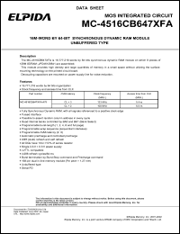 MC-4516CB647XFA-A75 Datasheet