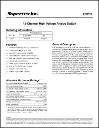 HV209X Datasheet
