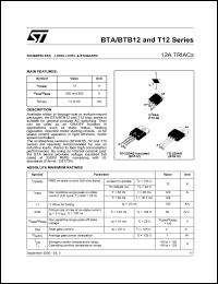 BTA12-800SW Datasheet