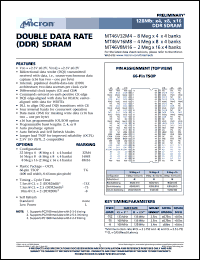 MT46V8M16TG-8 Datasheet