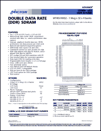 MT46V4M32V1FK-33 Datasheet