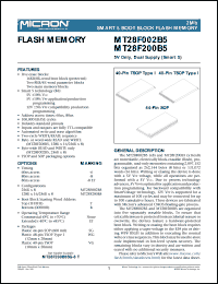 MT28F200B3SG-8TET Datasheet