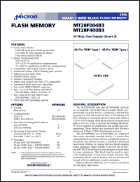 MT28F400B3SG-8BET Datasheet