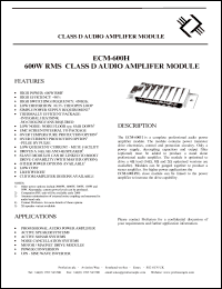 ECM-600H Datasheet