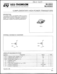 MJ802 Datasheet