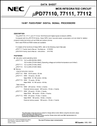 UPD77111F1-XXX-CN1 Datasheet