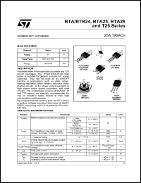 BTA25-600BW Datasheet
