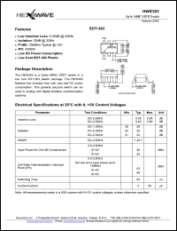 HWS303 Datasheet