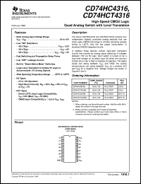 CD54HC4316F3A Datasheet