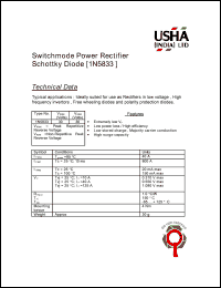 1N5833 Datasheet