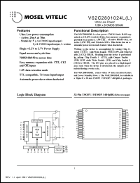 V62C2801024LL-85T Datasheet