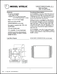 V62C3802048L-55T Datasheet