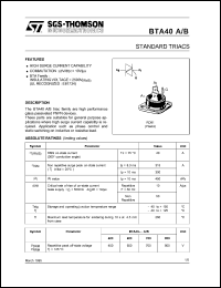 BTA40-700A Datasheet