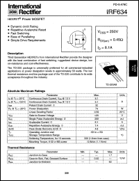IRF634 Datasheet