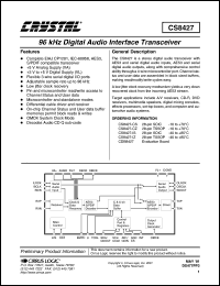CS8427 Datasheet