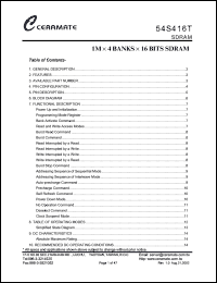 54S416T-5 Datasheet