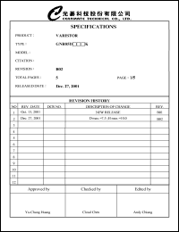 GNR05D391K Datasheet
