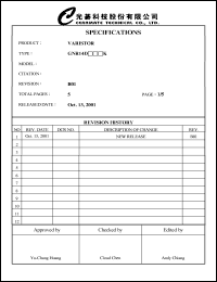 GNR14D101K Datasheet