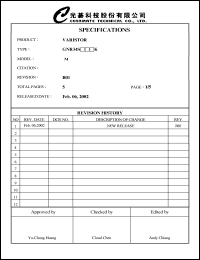 GNR34S112K Datasheet