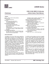 A29040V-150 Datasheet