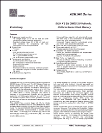 A29L040V-70 Datasheet