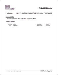 A42U0616V-50 Datasheet