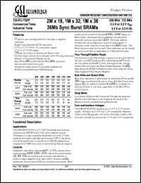 GS832036T-225I Datasheet