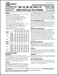 GS832218B-150 Datasheet