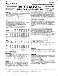 GS832436B-225I Datasheet