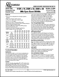 GS88032BT-166I Datasheet