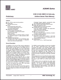 A29040L-150 Datasheet