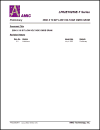 LP62E16256EV-70LLT Datasheet