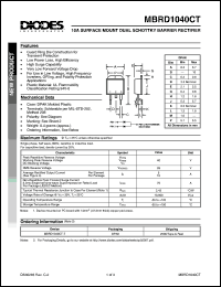 MBRD1040CT Datasheet