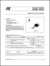 BTA04-400T Datasheet