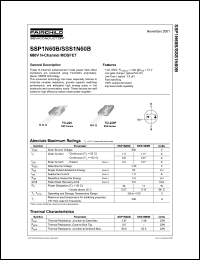 SSP1N60B Datasheet