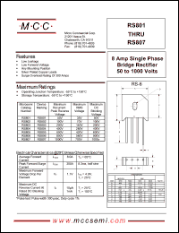 RS807 Datasheet