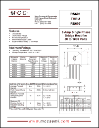 RS605 Datasheet