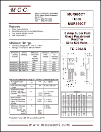 MUR605CT Datasheet